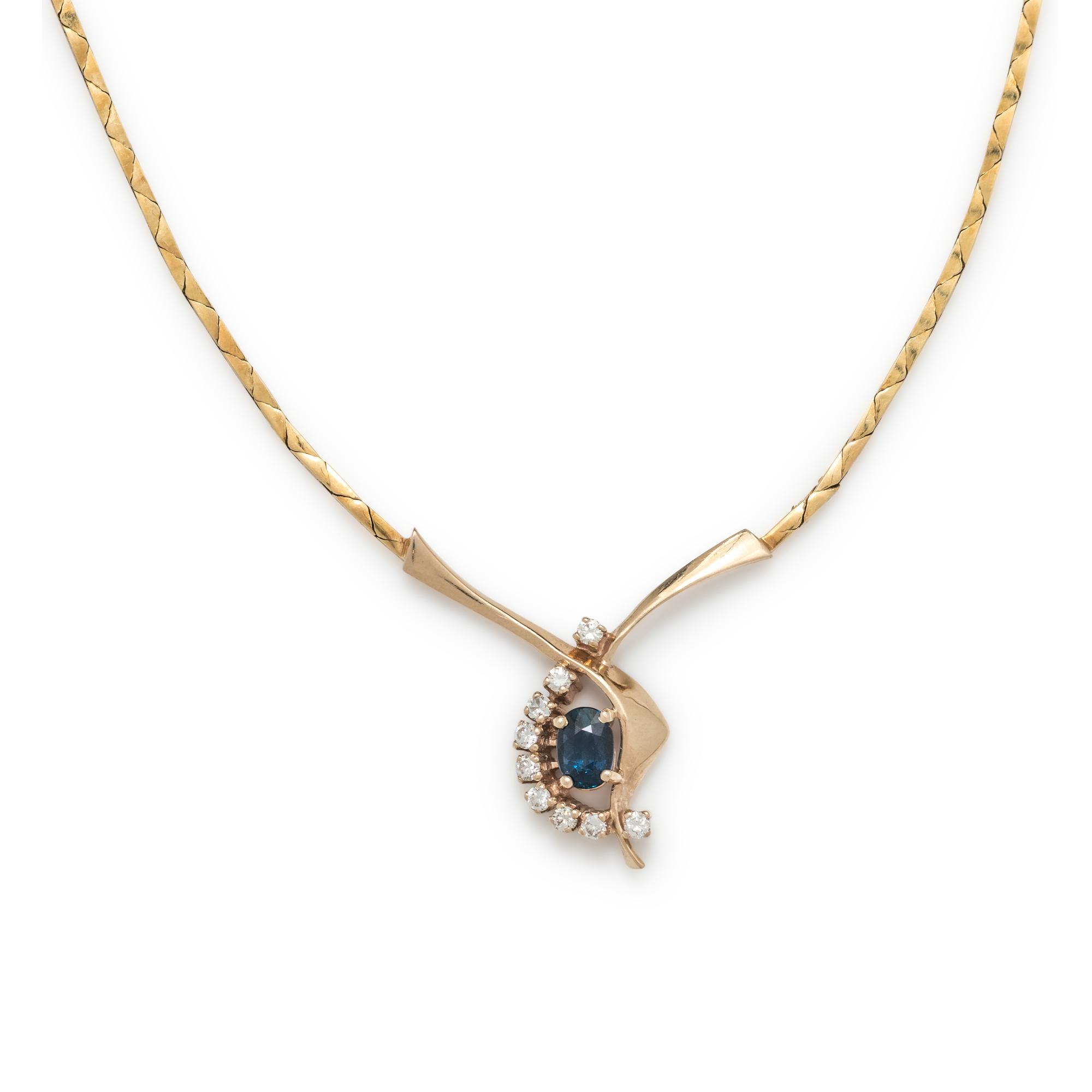 SAPPHIRE AND DIAMOND NECKLACE