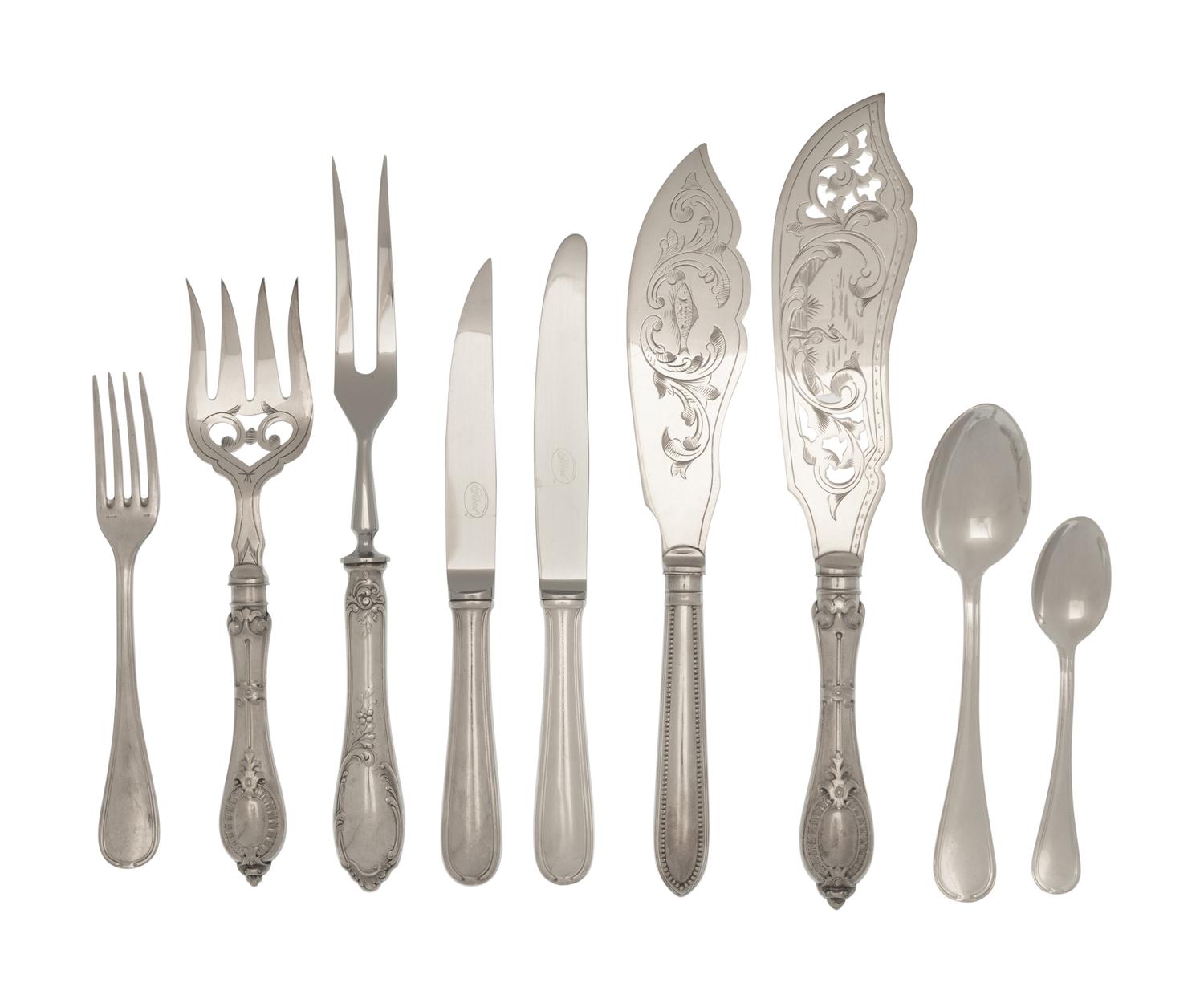 APPROVED FOR DONATION A French Silver-Plate Flatware Service