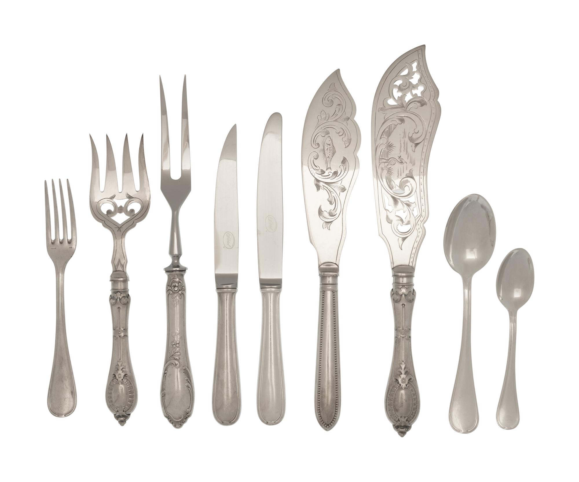 APPROVED FOR DONATION A French Silver-Plate Flatware Service
