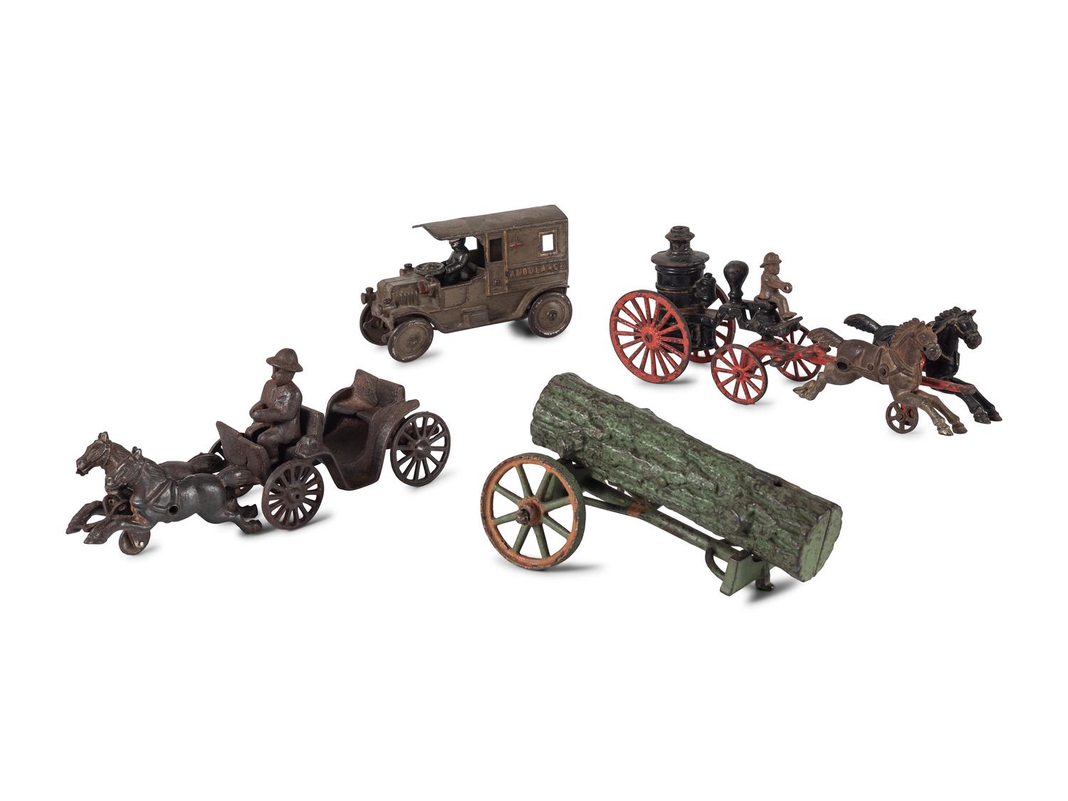 Four Cast Iron Toy Vehicles