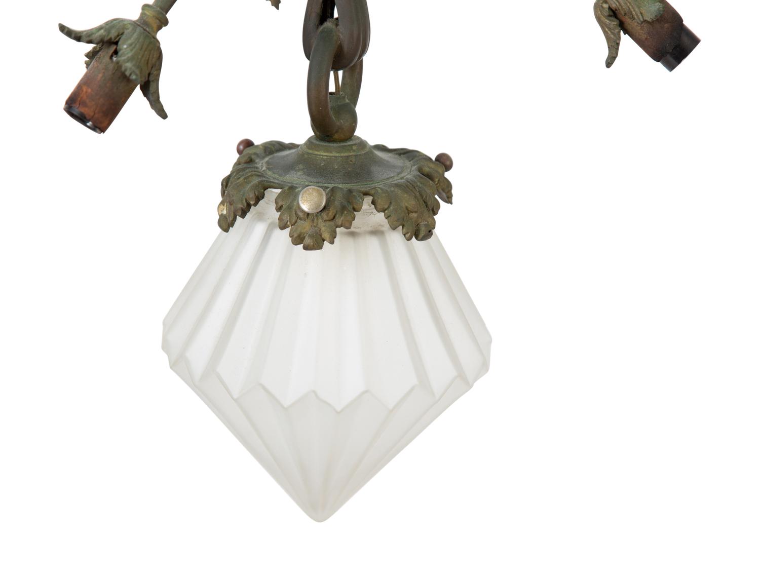 A Louis XVI Style Gilt Bronze Figural Chandelier