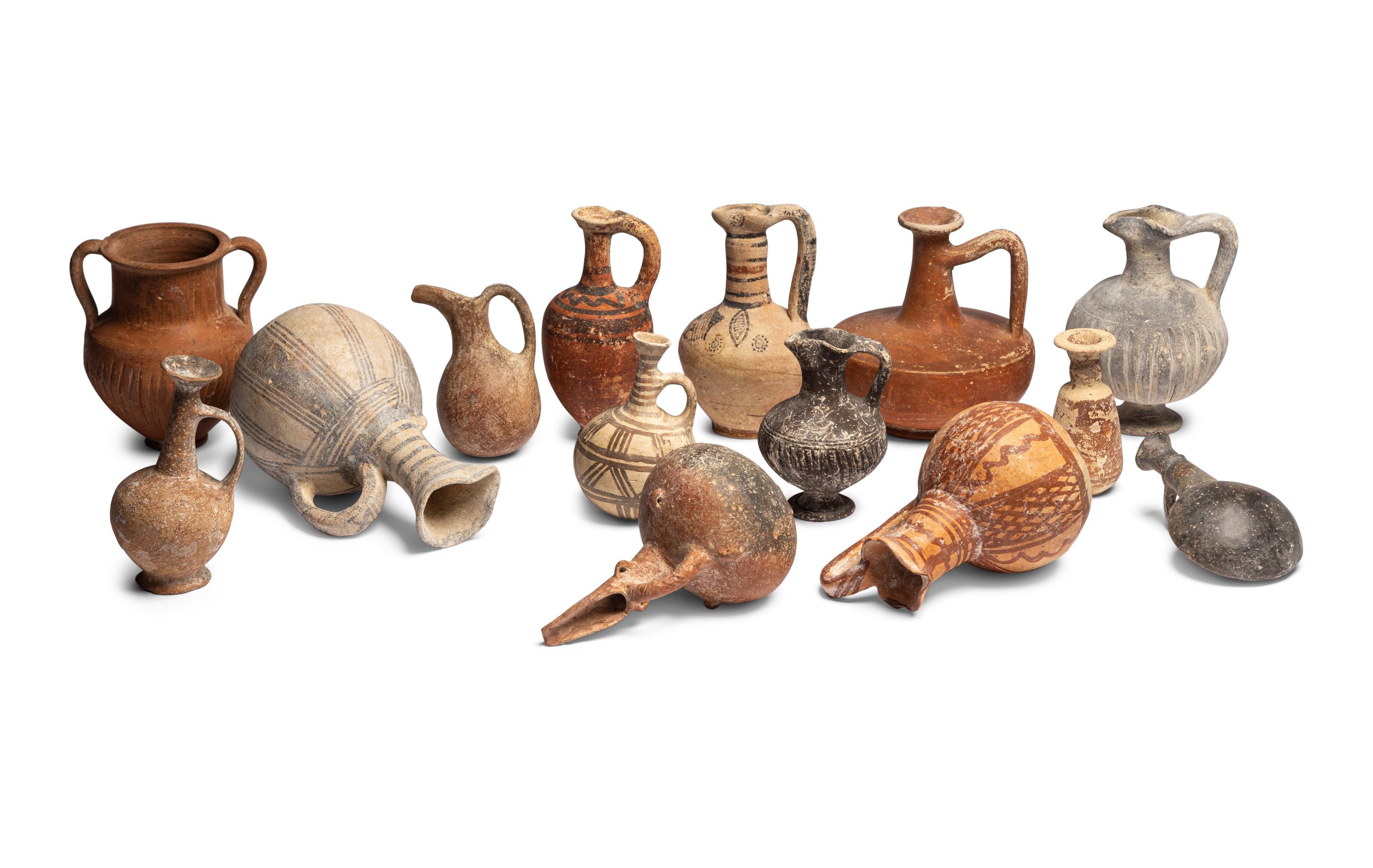 Fourteen Cypriot Redware and Other Vessels