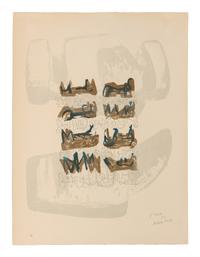 Eight Reclining Figures on a Rock Background , 1963