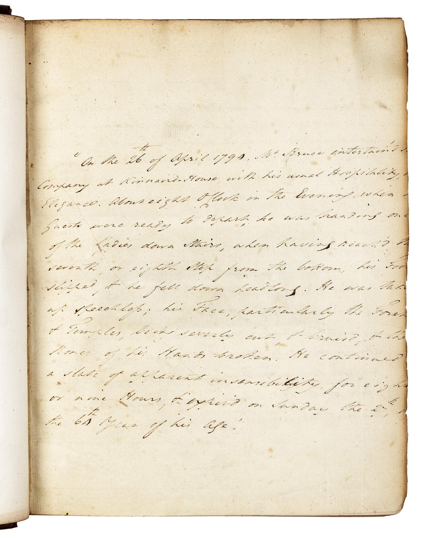 BRUCE, James (1730-1794). Travels to Discover the Source of the Nile, in the Years 1768...1773 . -- Select Specimens of Natural History collected... [Appendix]. Edinburgh: G. G. J. & J. Robinson, 1790.