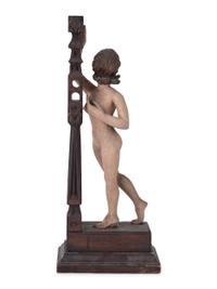 Two Painted Folk Art Carvings of Nude Women