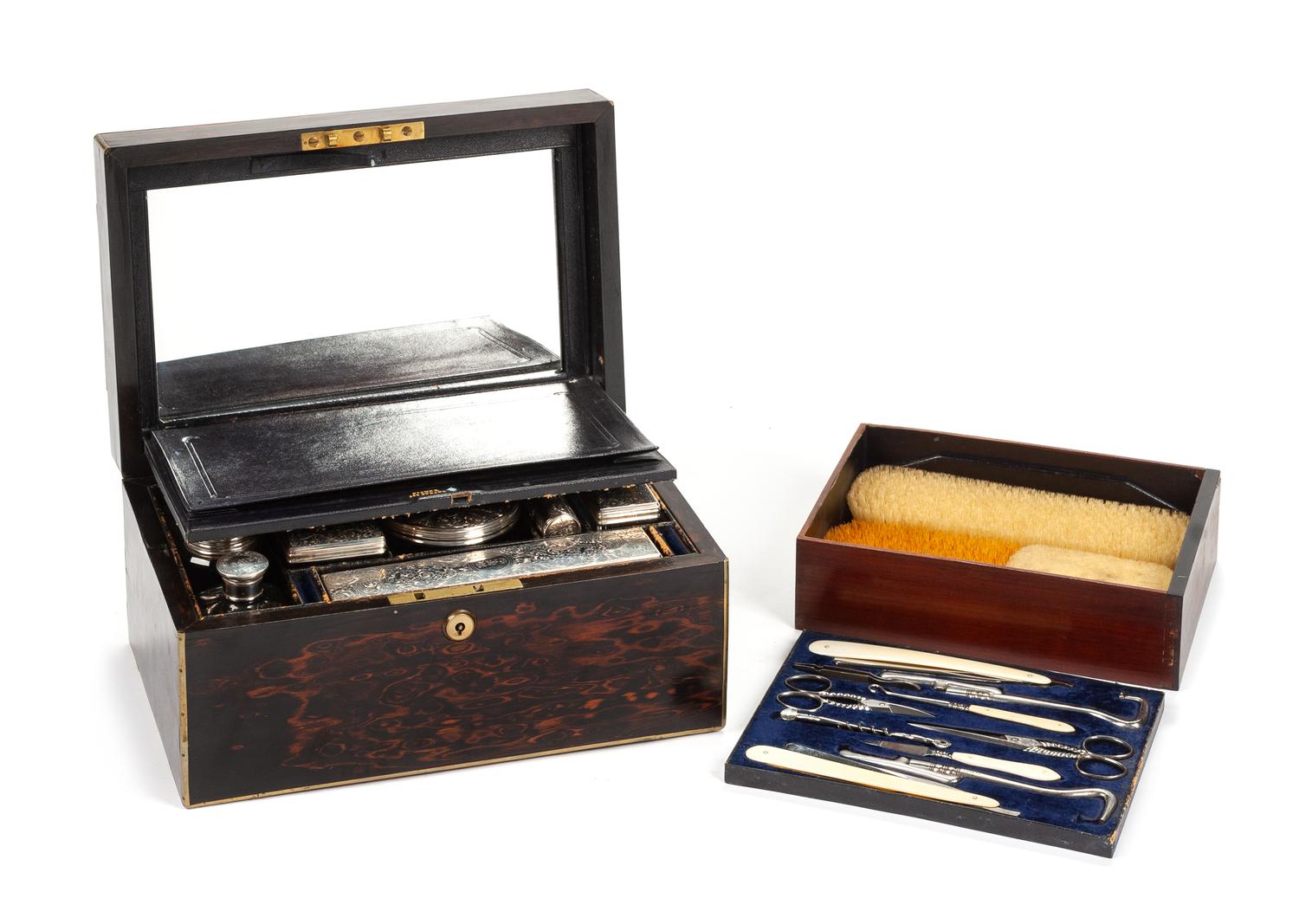 A Regency Style Calamander Vanity Box Width 12 1/4 inches. — FISHER-MAKER, 19TH CENTURY