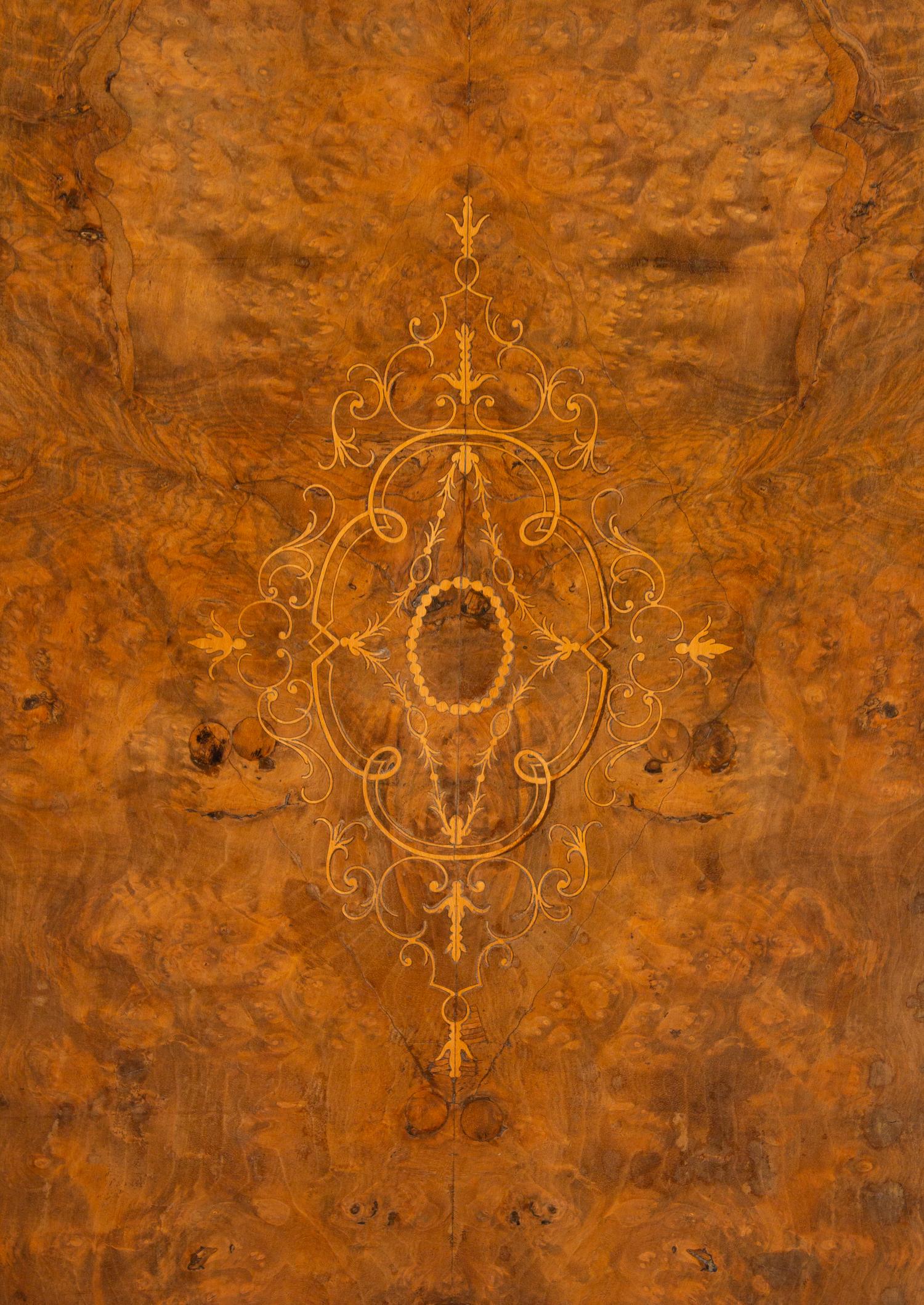 A Napoleon III Burlwood and Marquetry Console Cabinet