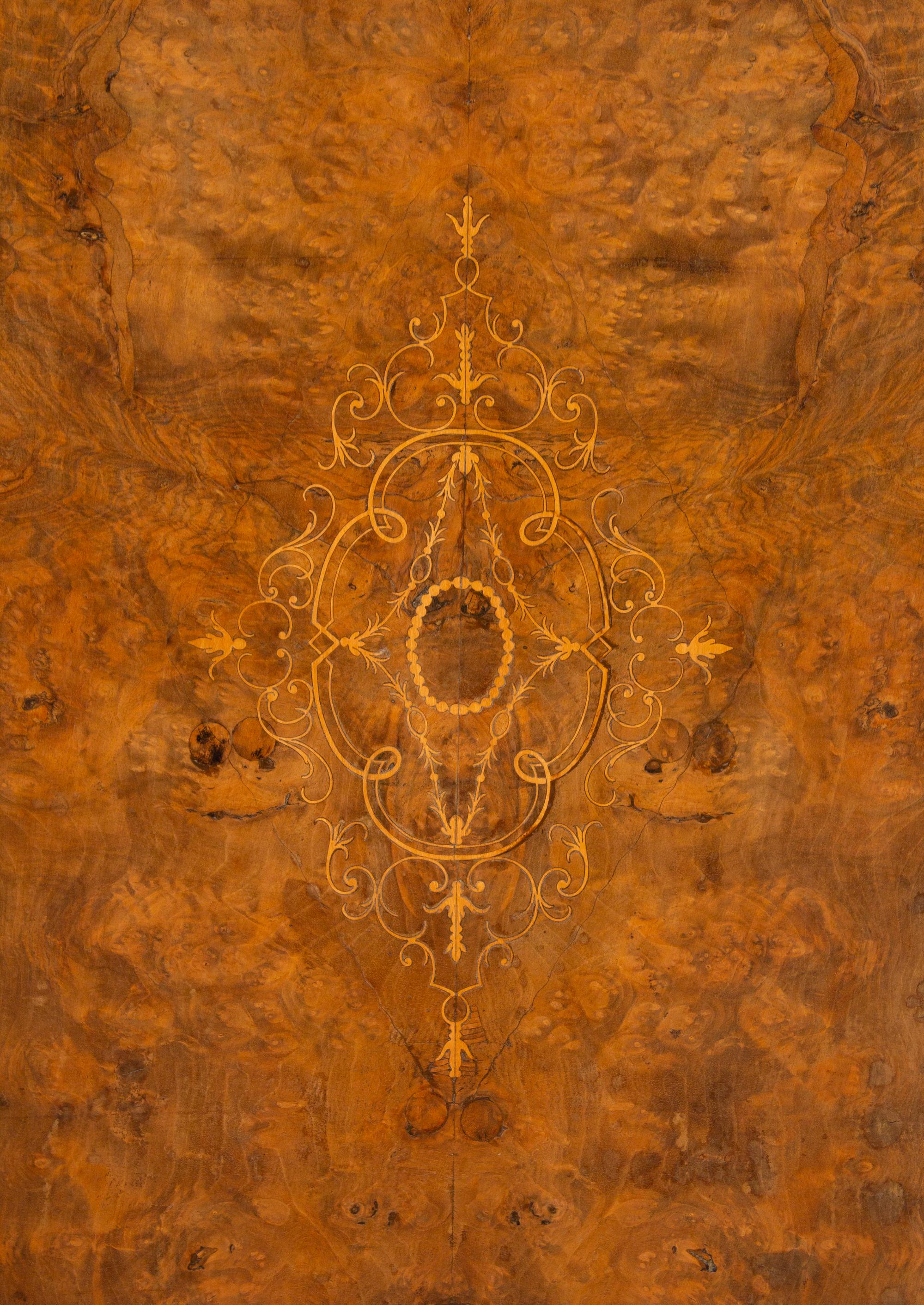 A Napoleon III Burlwood and Marquetry Console Cabinet