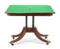 An American Classical Style Mahogany Banded Game Table Height 28 x width 36 x depth 18 inches. — LATE 19TH CENTURY
