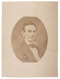 [LINCOLN, Abraham (1809-1865)]. FASSETT, Samuel, photographer. Salted paper print of Abraham Lincoln. [Chicago, IL]: ca 1859.