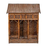 A Large Chinese Spotted Bamboo Shrine, 20th Century — 近代 斑竹仿廳堂式大佛龕