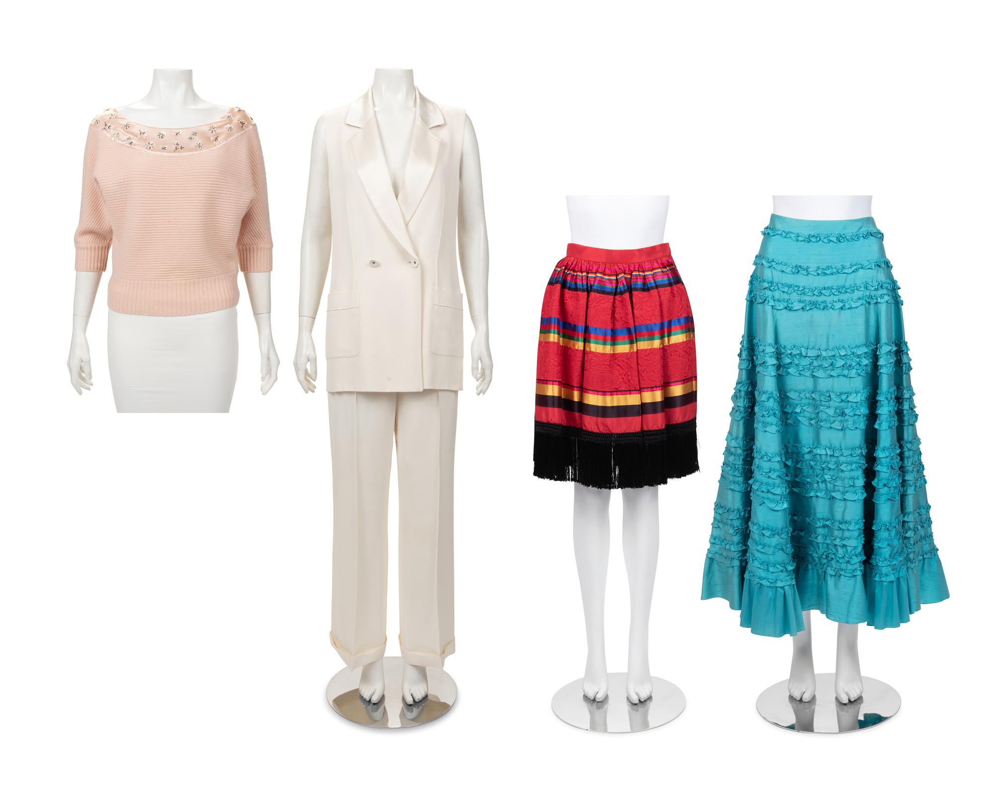Five Designer Pieces: One Sonia Rykiel Suit, One YSL and One Valentino Skirt, and One Christian Dior Sweater, 1990-2000s
