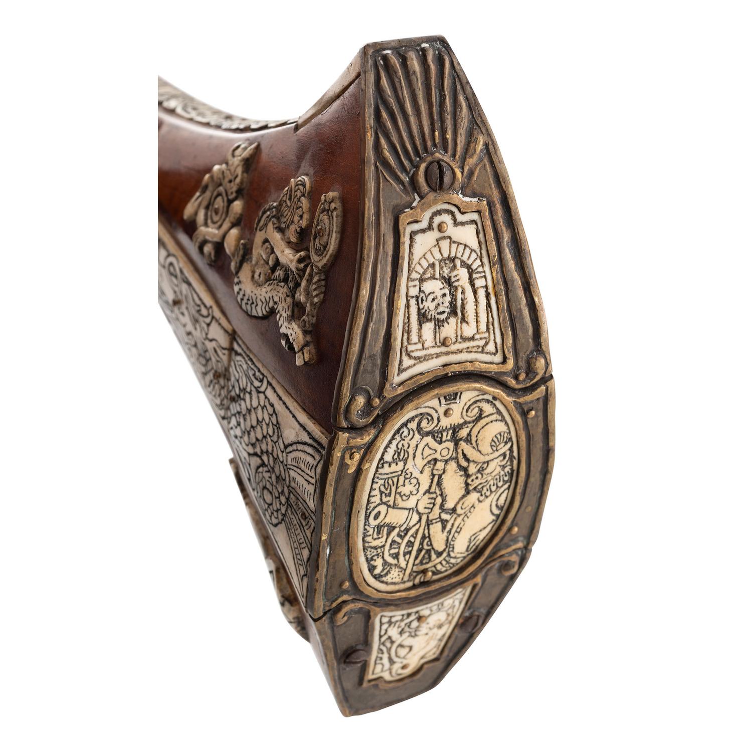 Contemporary Flintlock Rifle in the Style of an Elizabethan Carbine by John B. Derrick (American, b.1936)
