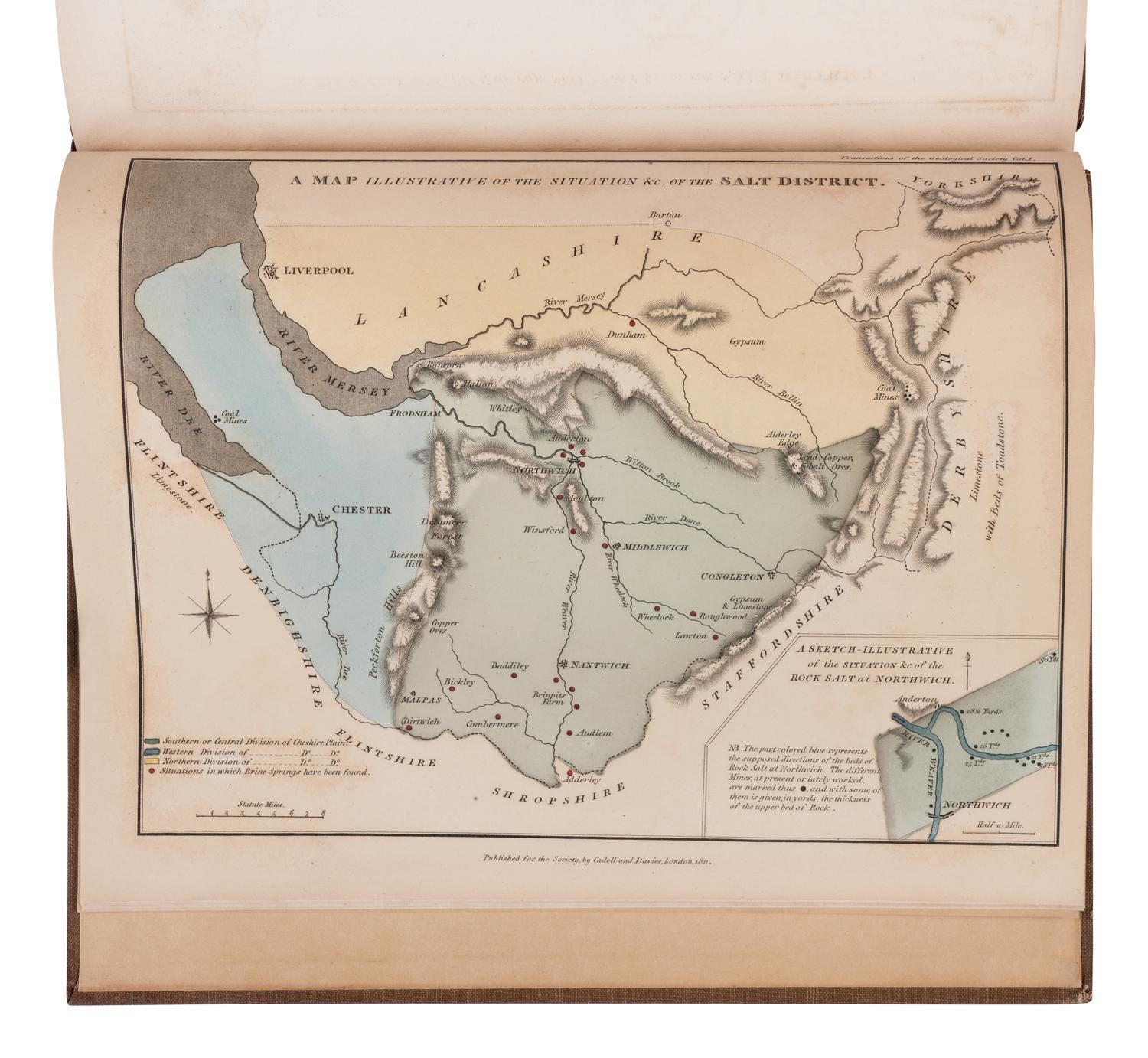 [NATURAL HISTORY - GEOLOGICAL SOCIETY OF LONDON]. Transactions of the Geological Society, Established November 13, 1807 . London: William Phillips for the Society, 1811-1821.