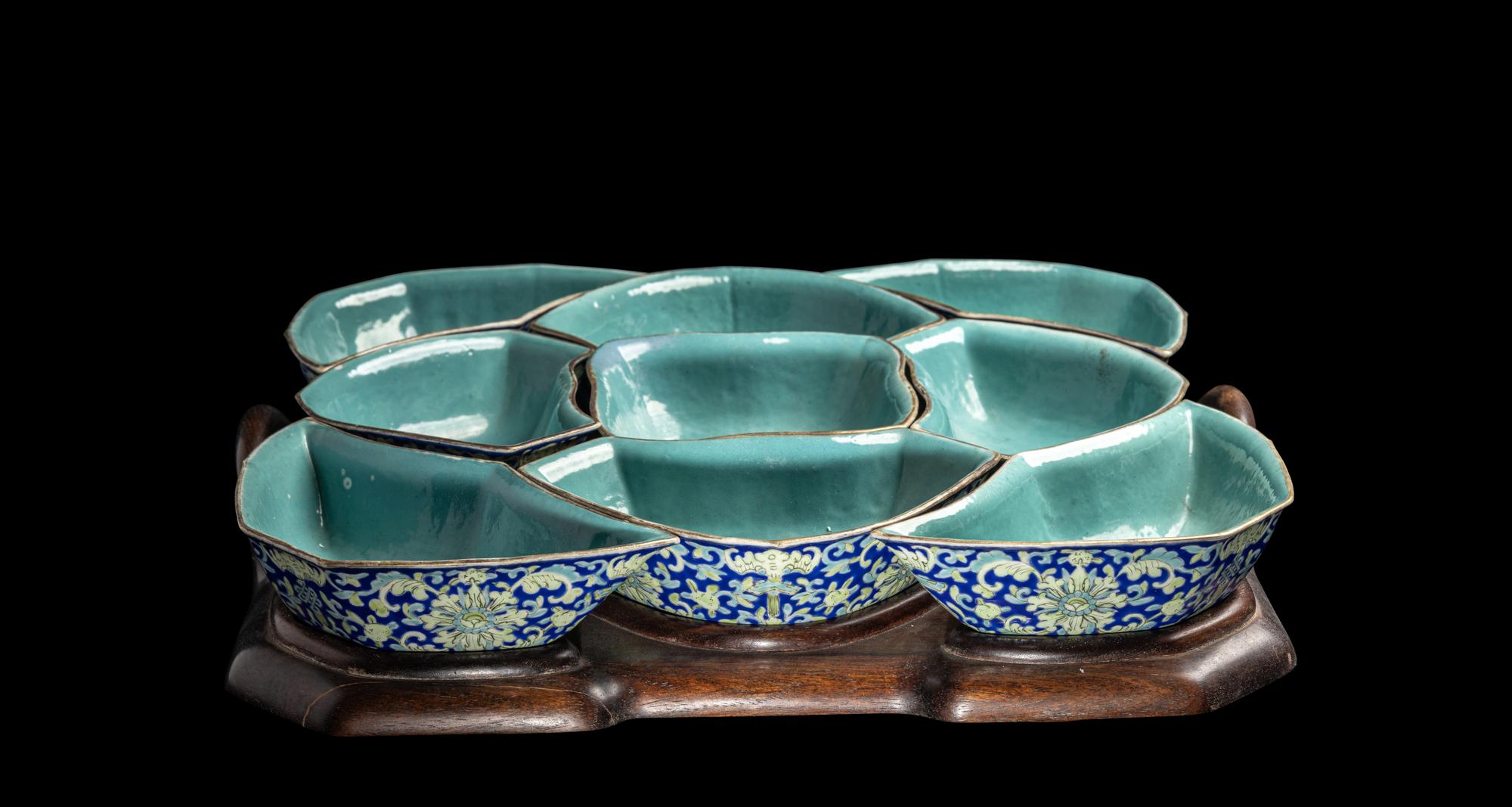 A Chinese Famille Rose Porcelain Sweetmeat Set