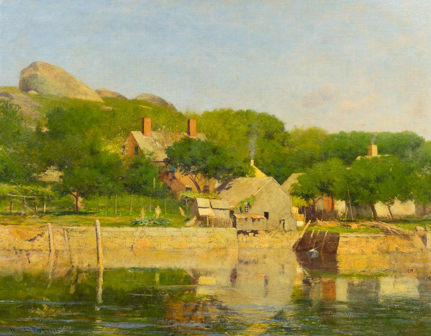William Lamb Picknell, (American, 1854-1897), Pastoral River Scene