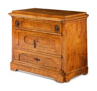 A Continental Figured Birch Commode
