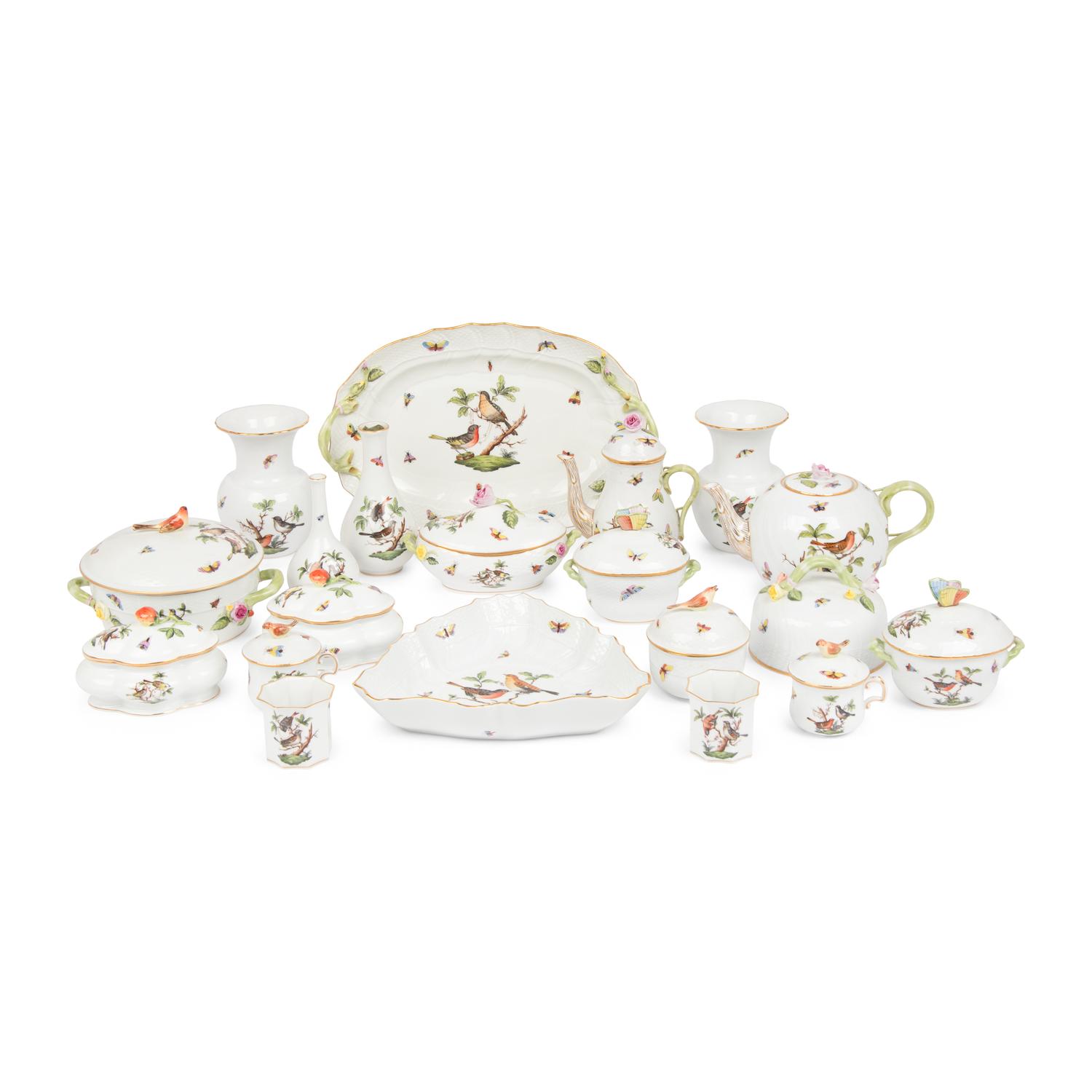 A Collection of Herend Rothschild Bird Porcelain Articles