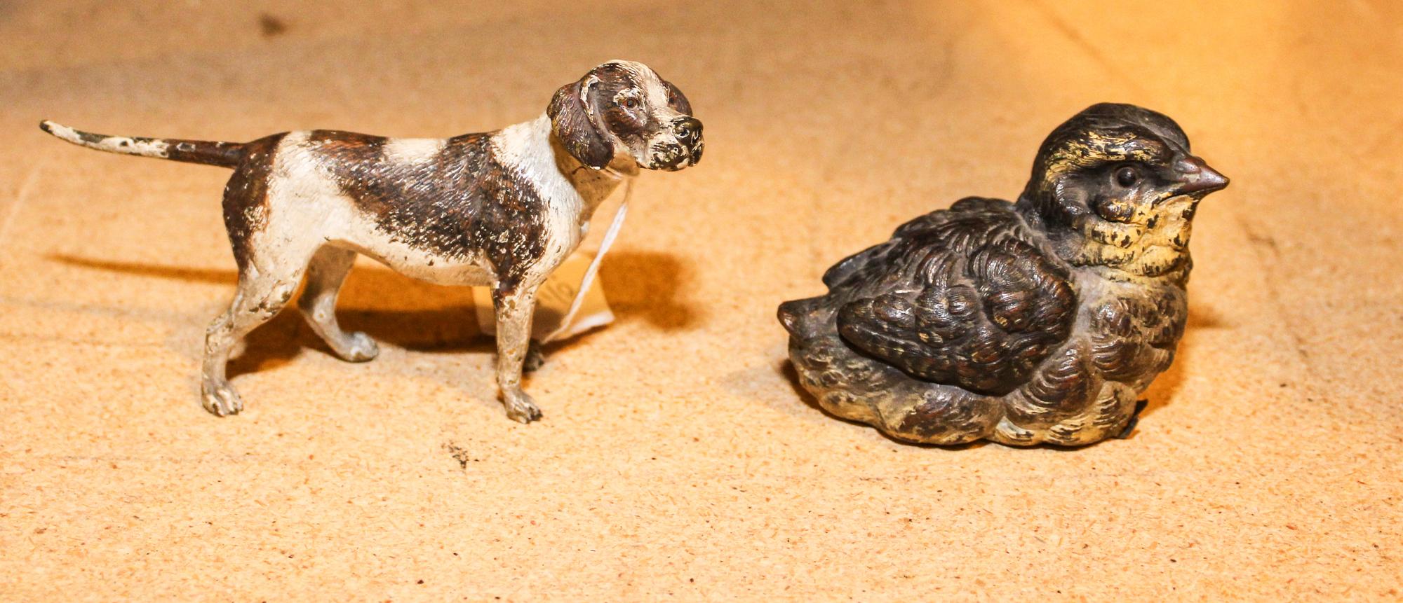 Two Austrian Cold Painted Bronze Figures Length of longer 5 inches. — FIRST HALF 20TH CENTURY