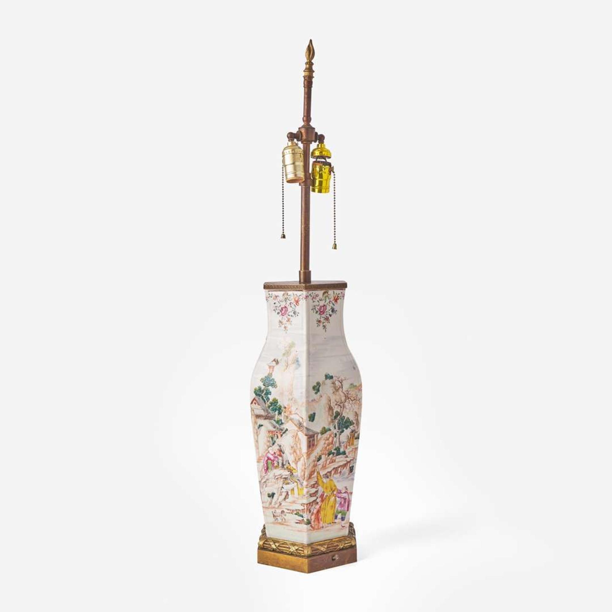 A finely-decorated Chinese export porcelain hexagonal vase 外銷瓷六方瓶 Qianlong period ? ??