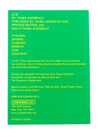 (POP-UP) AUERBACH, TAUBA. [2,3]. New York: Printed Matter, 2011. Signed, limited.