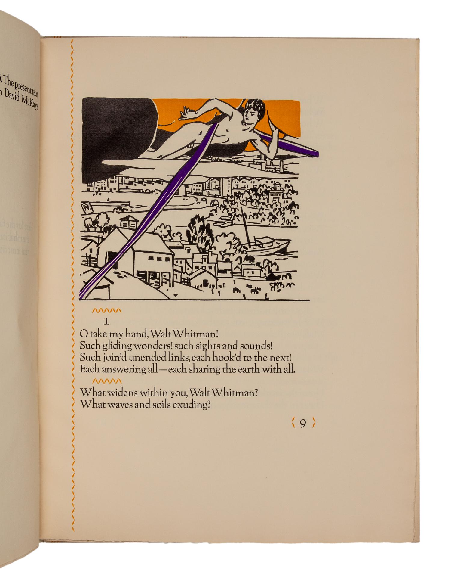 WHITMAN, Walt (1819-1892). Salut Au Monde! From "Leaves of Grass". New York: Random House Inc., 1930.