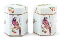A Pair of Chinese Export Famille Rose Porcelain Covered Jars