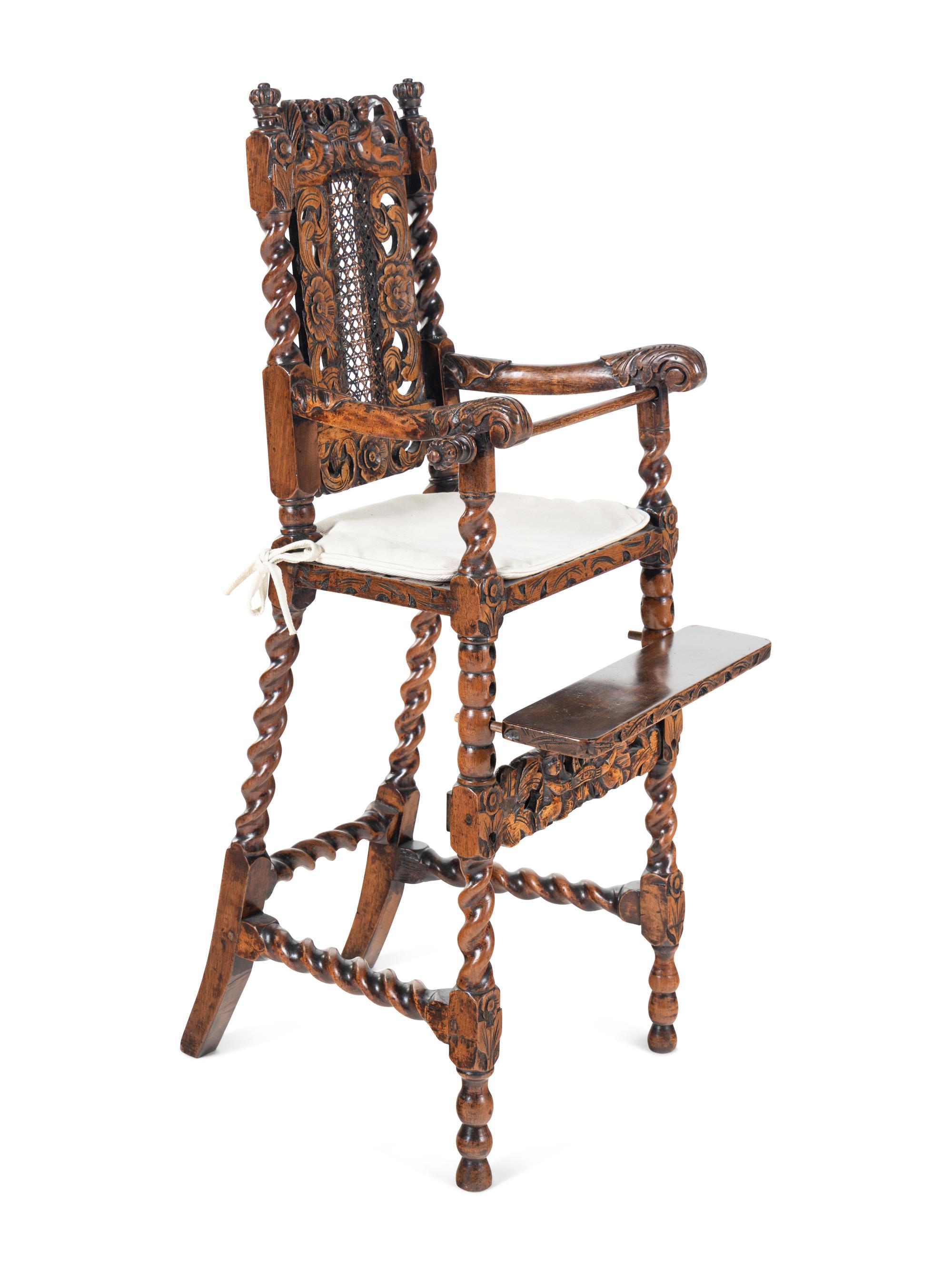 A William and Mary Walnut Highchair
