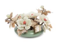 A Chinese Carved Hardstone Floral Arrangement — 20TH CENTURY