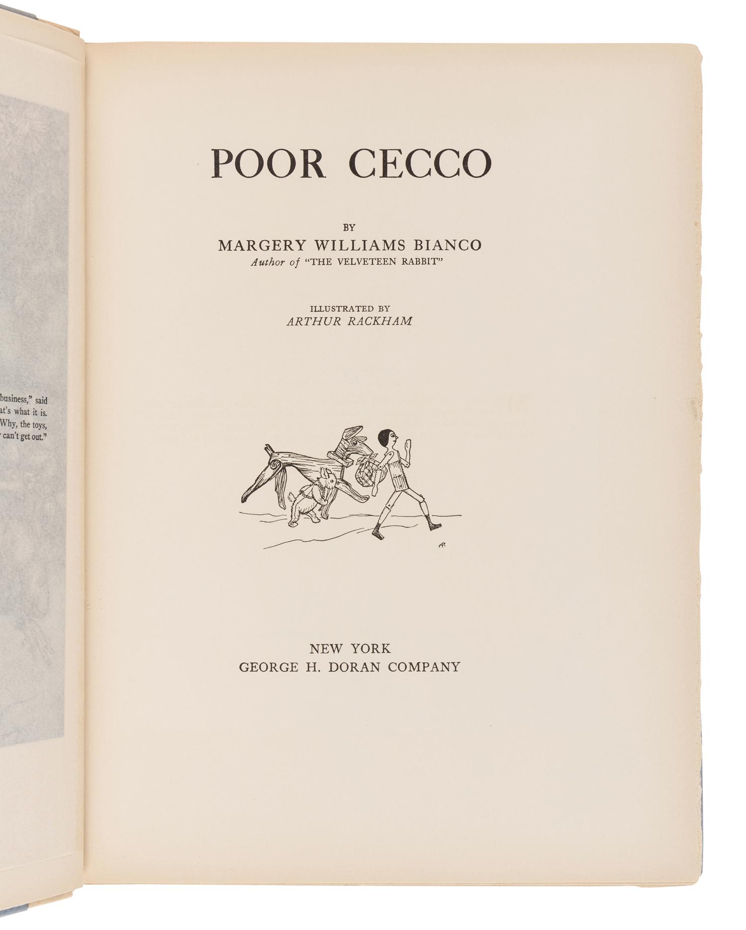 [RACKHAM, Arthur (1867-1939), illustrator]. BIANCO, Margery Williams (1881-1944). Poor Cecco . New York: George H. Doran Company, 1925.