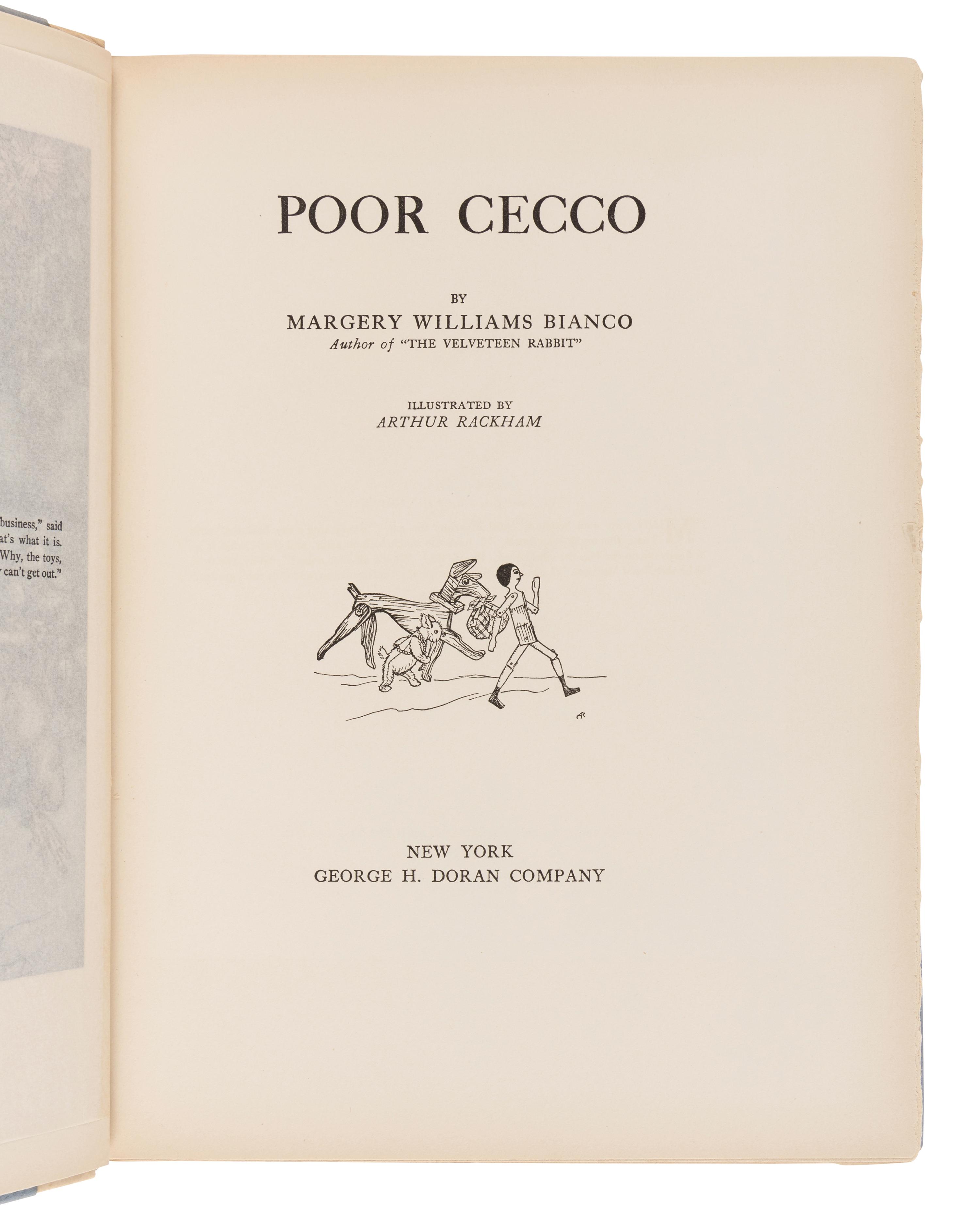 [RACKHAM, Arthur (1867-1939), illustrator]. BIANCO, Margery Williams (1881-1944). Poor Cecco . New York: George H. Doran Company, 1925.