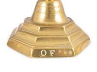A Matched Pair of French Brass Octagonal Candlesticks
