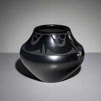 Maria Martinez and Popovi Da (San Ildefonso, 1887-1980 / 1923-1971) — Blackware Pottery Jar, Gunmetal Finish August 1969