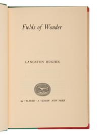 HUGHES, Langston (1901-1967). Fields of Wonder . New York: Alfred A. Knopf, 1947.