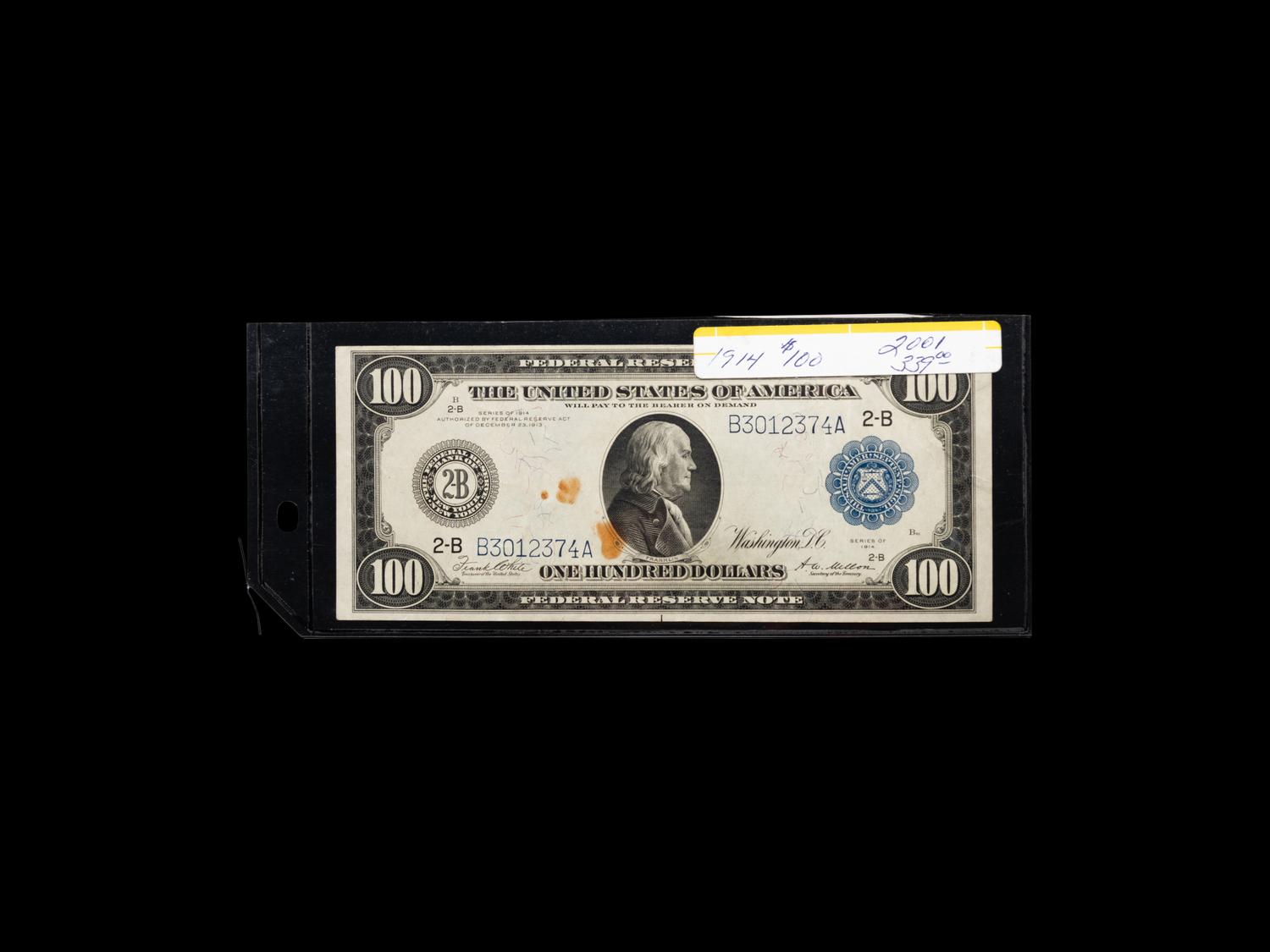 A Series 1914 $100 Silver Certificate
