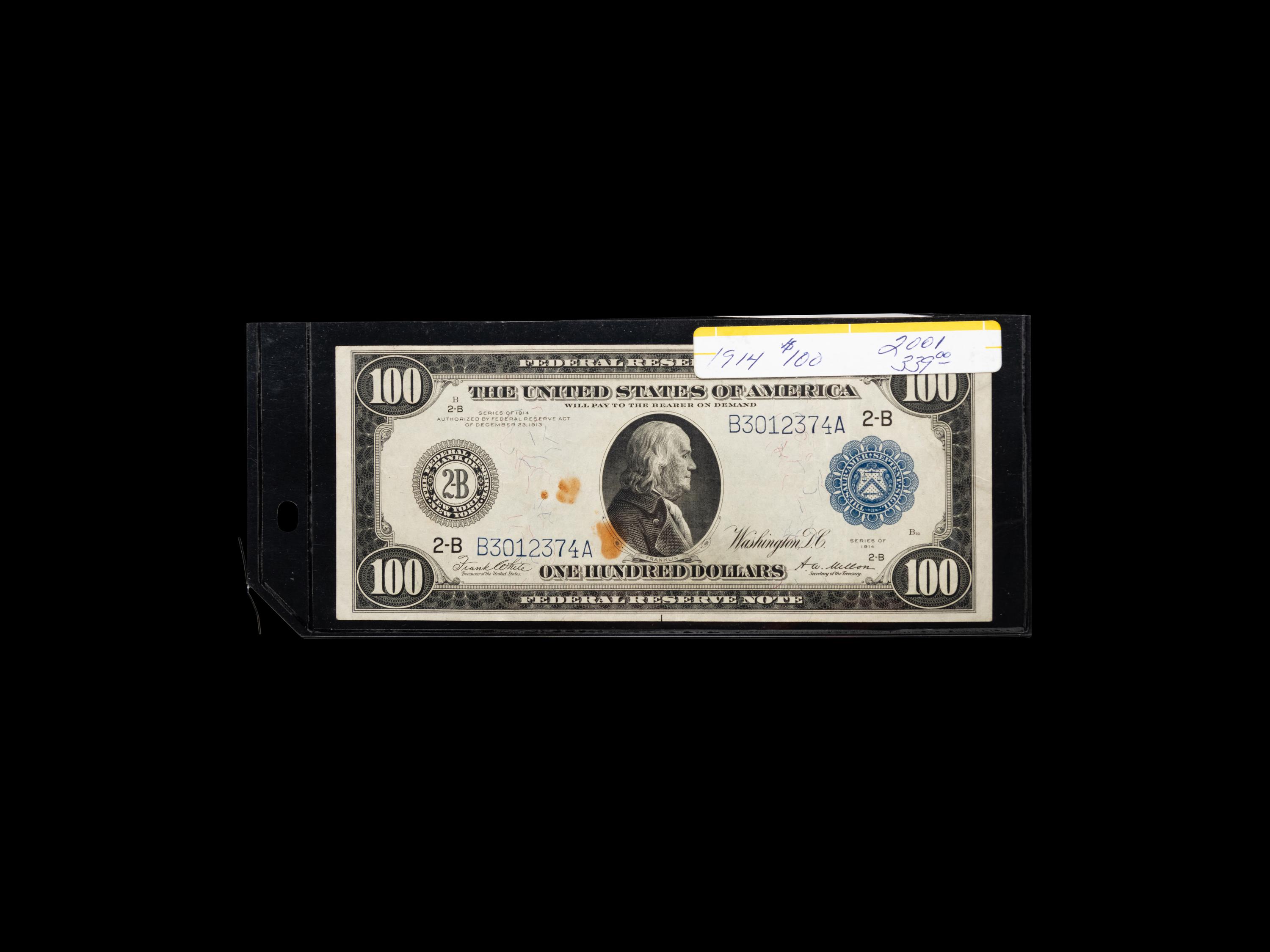 A Series 1914 $100 Silver Certificate