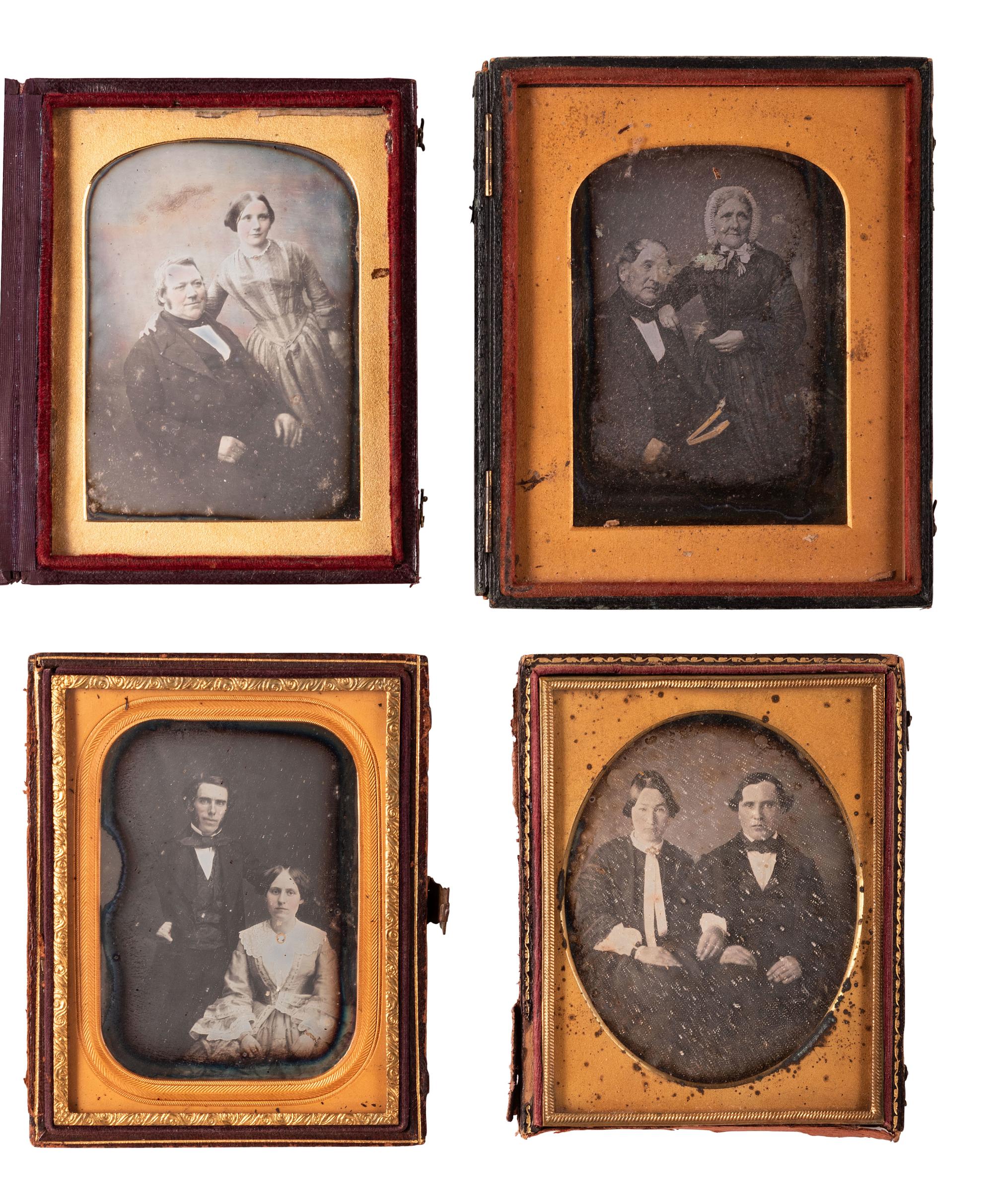 [EARLY PHOTOGRAPHY]. 24 quarter plate daguerreotypes of couples, many affectionately posed.