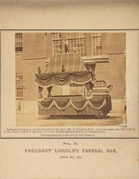 [LINCOLN, Abraham (1809-1865)]. A group of 4 images depicting funeral cars and catafalques that conveyed Lincoln's body through the funeral cities.