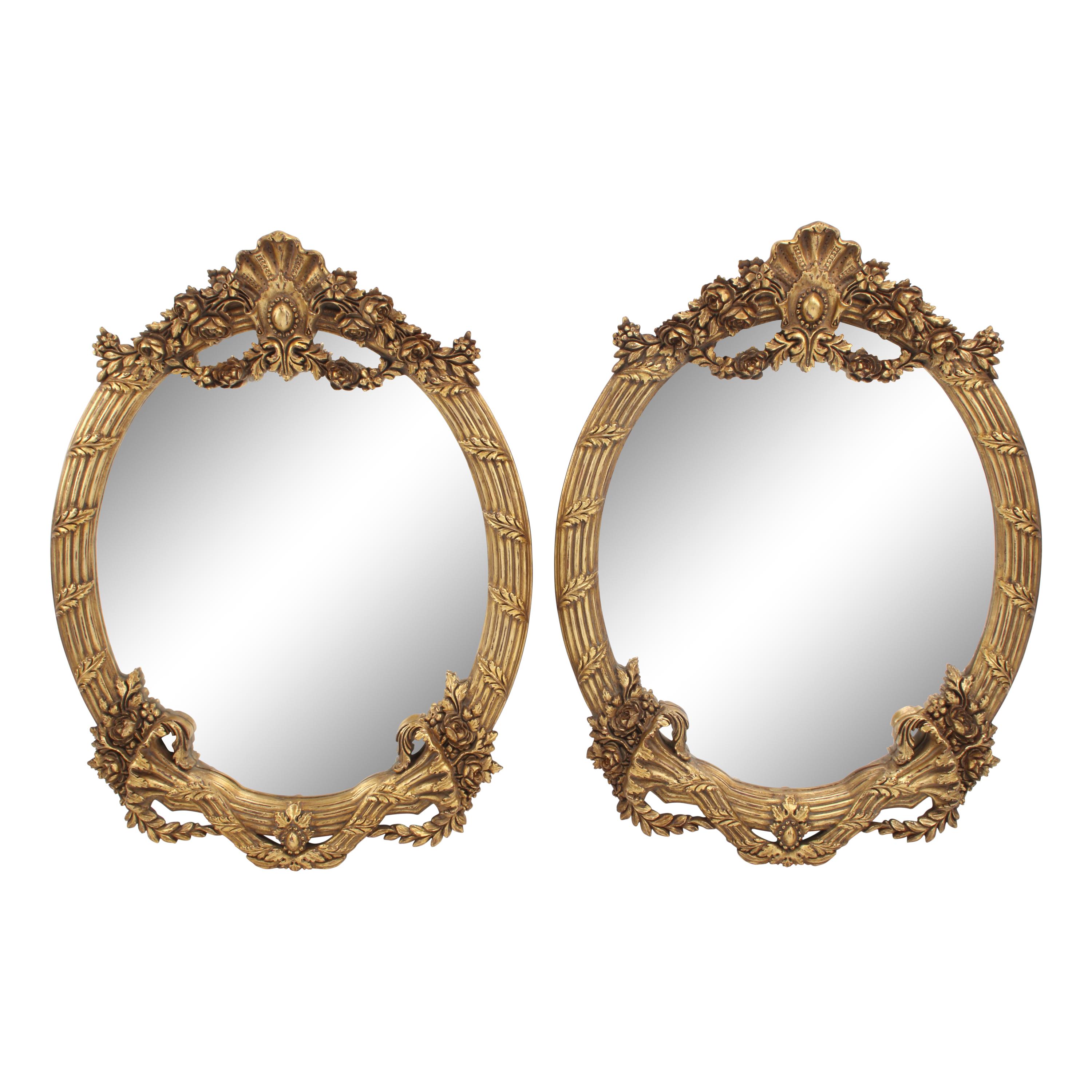 A Pair of Italian Neoclassical Style Giltwood Mirrors
