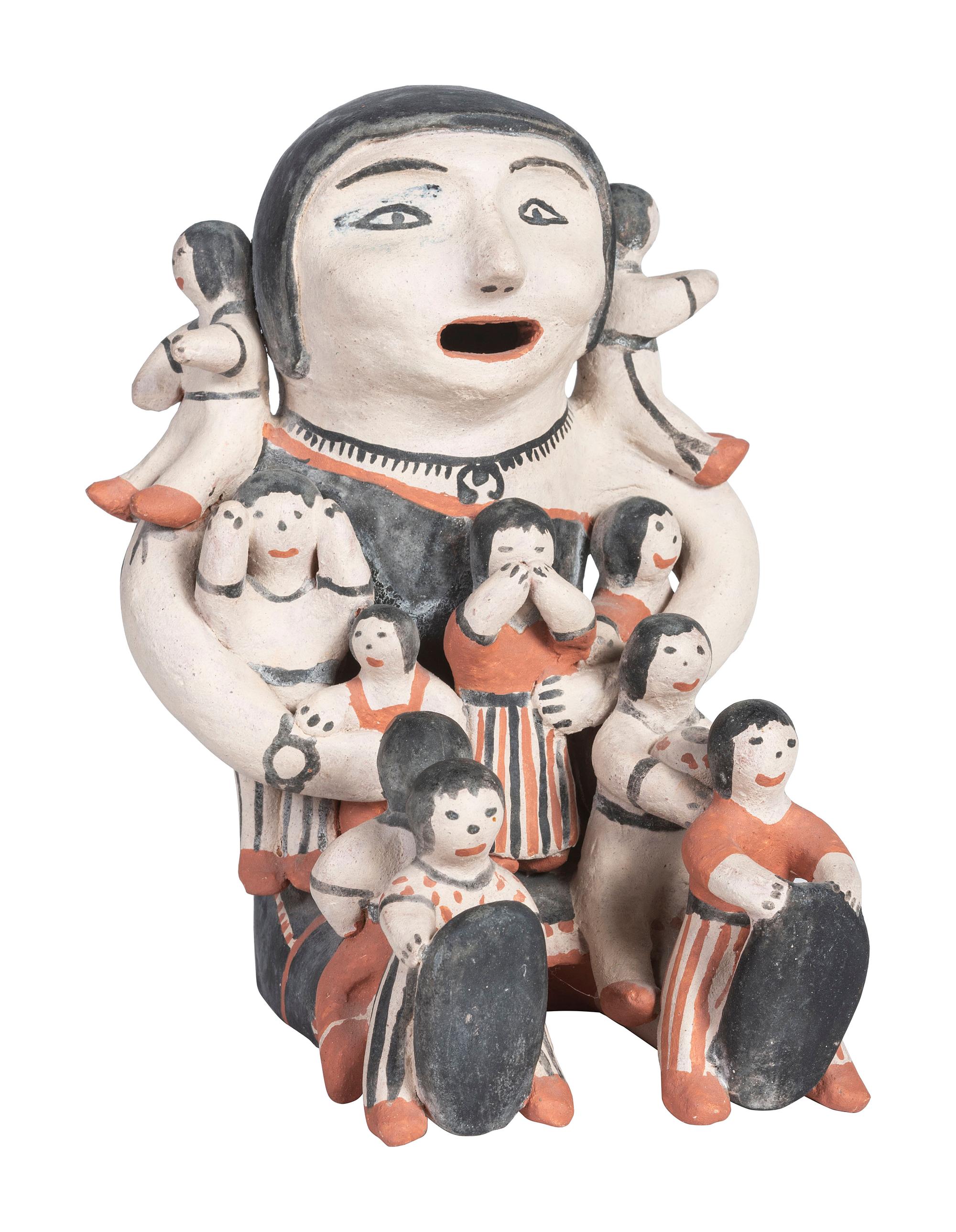 Pottery Storyteller, with Ten Children