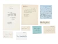 [POLITICS]. A collection of signatures of First Ladies, incl. Helen TAFT, Edith WILSON, Grace COOLIDGE, and Eleanor ROOSEVELT.
