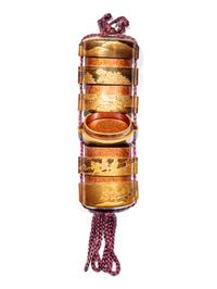 A Gold and Black Lacquer Five-Case Inro