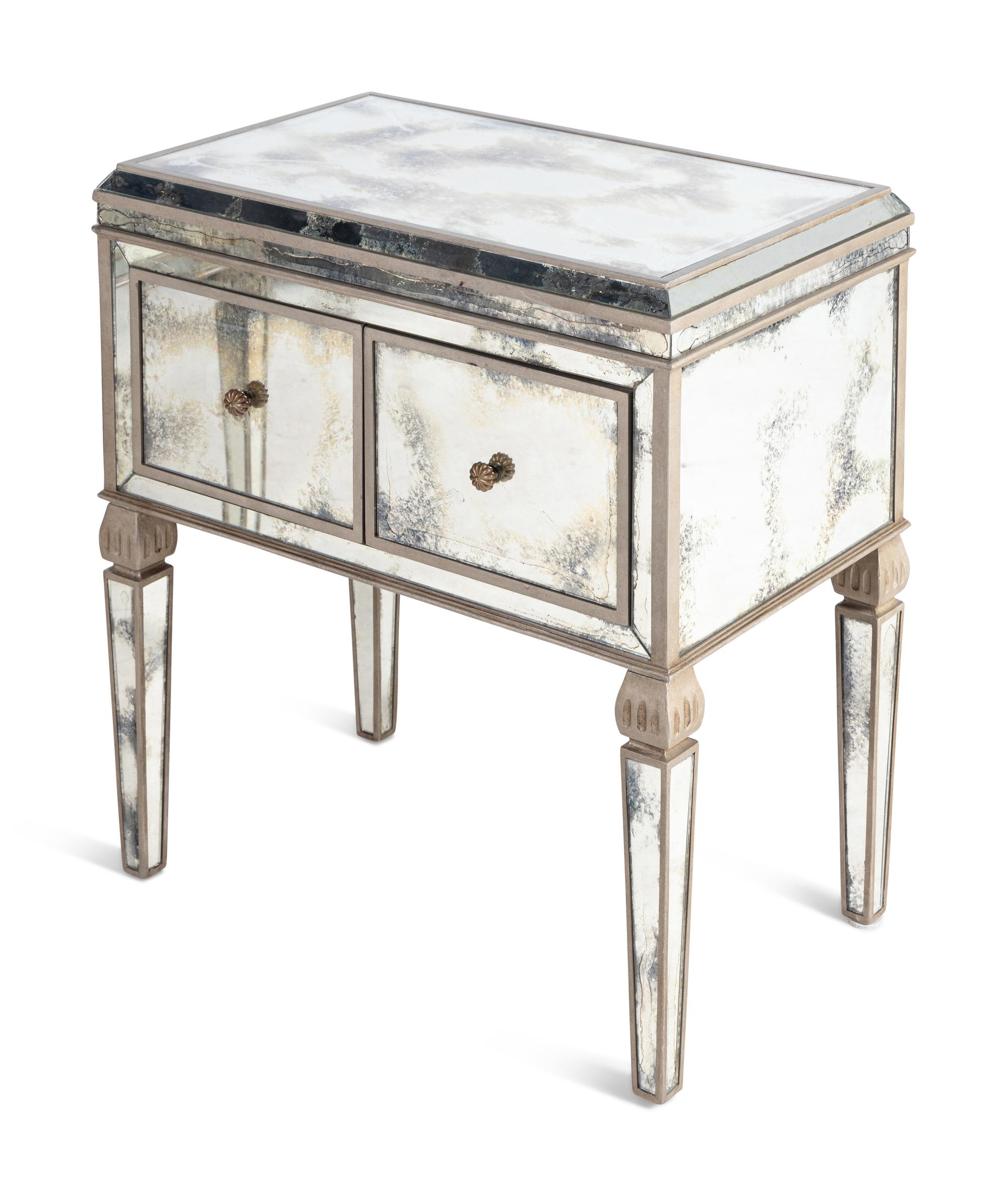 A Pair of Contemporary Mirrored Side Tables