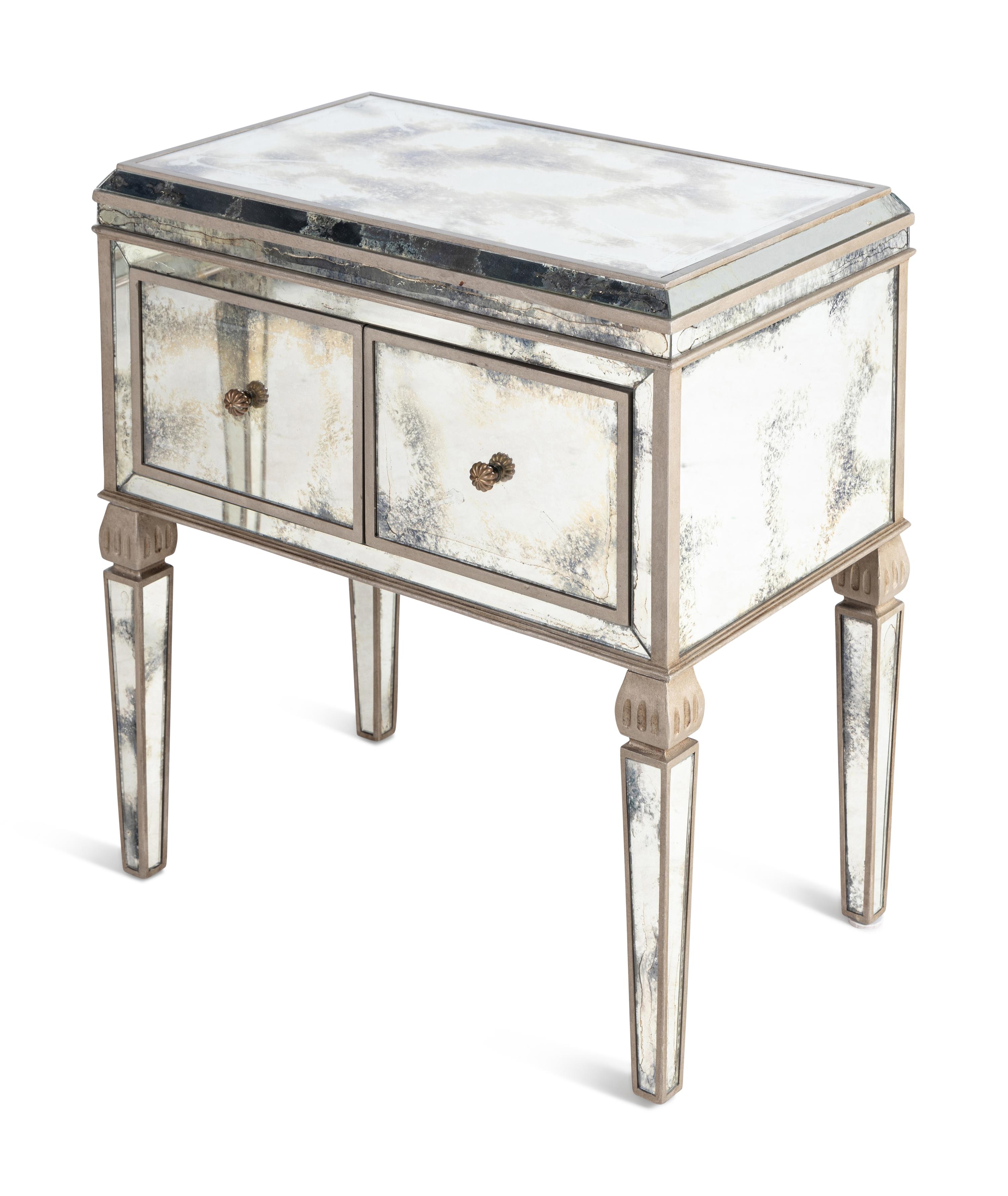 A Pair of Contemporary Mirrored Side Tables