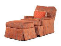 A George Smith Easy Chair and Ottoman with Custom Upholstery