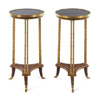 A Pair of French Gilt Bronze Marble-Top Guéridons