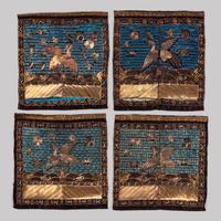 Four Embroidered Silk Rank Badges