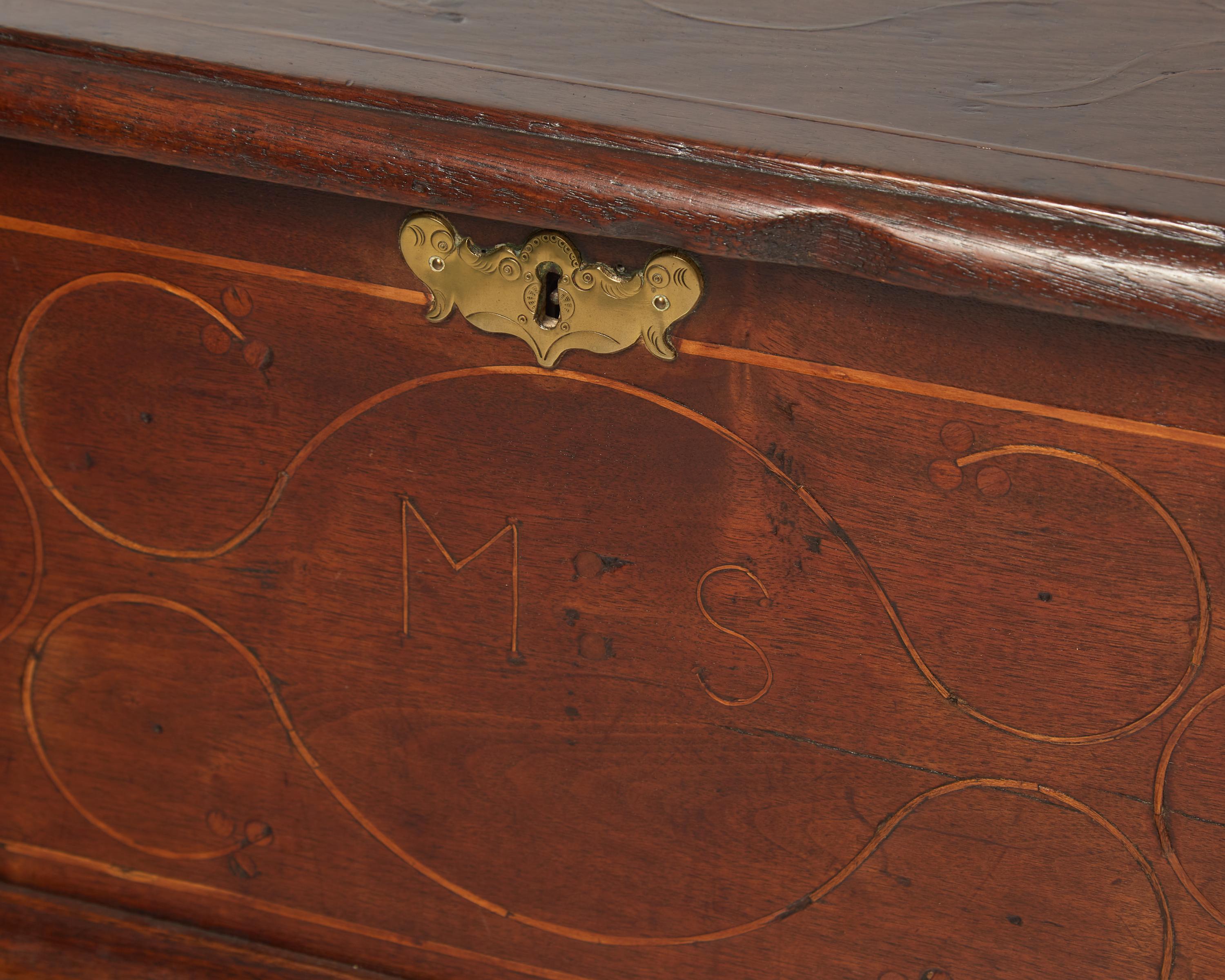 A William & Mary Line-and-Berry Inlaid Walnut Box