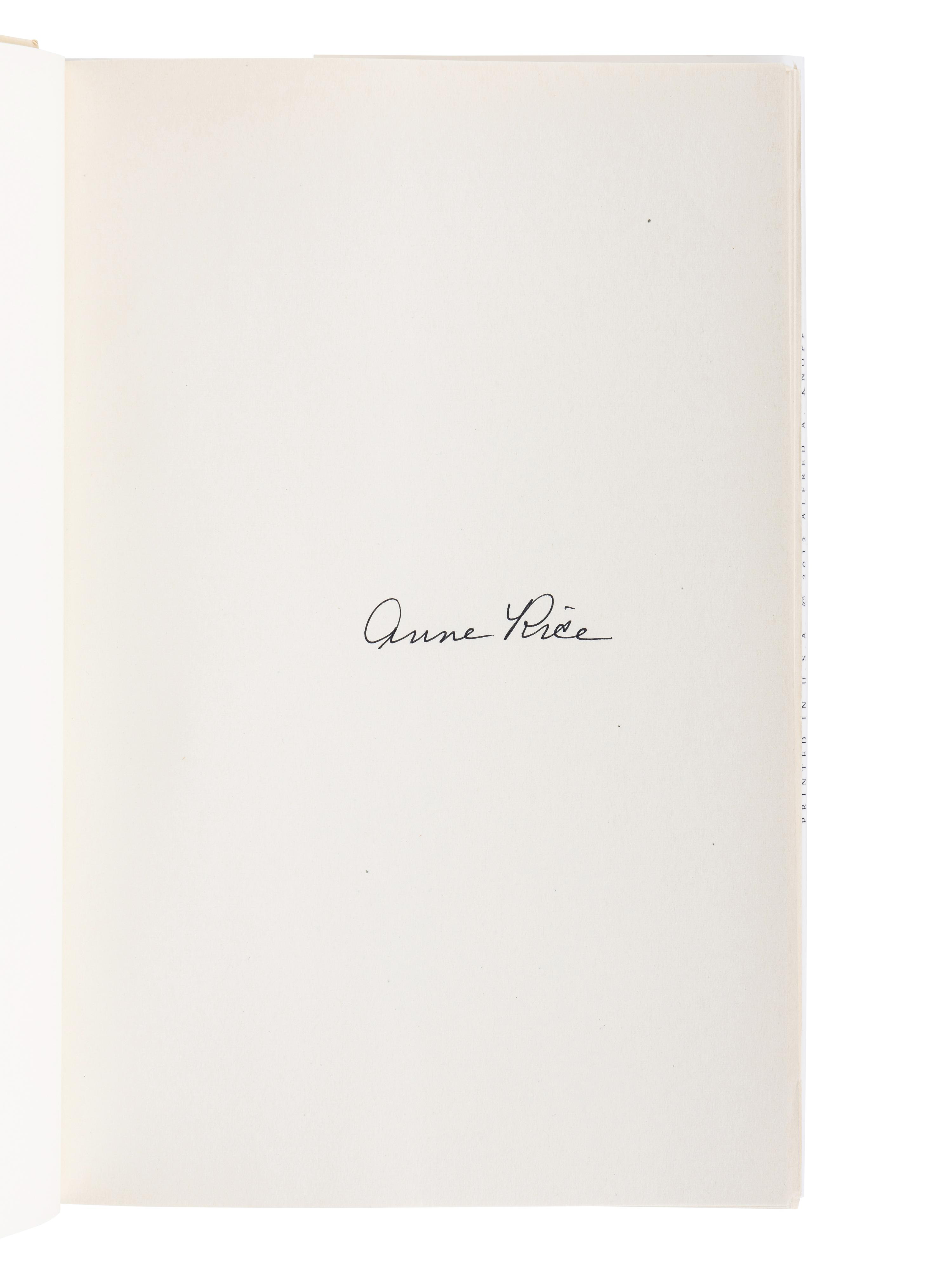RICE, Anne (1941-2001). A group of 7 works by Rice, ALL FIRST EDITIONS, MANY SIGNED OR INSCRIBED, comprising: