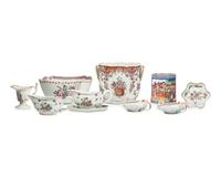 A Group Of Ten Chinese Export Porcelain Famille Rose And Rose Mandarin Tablewares